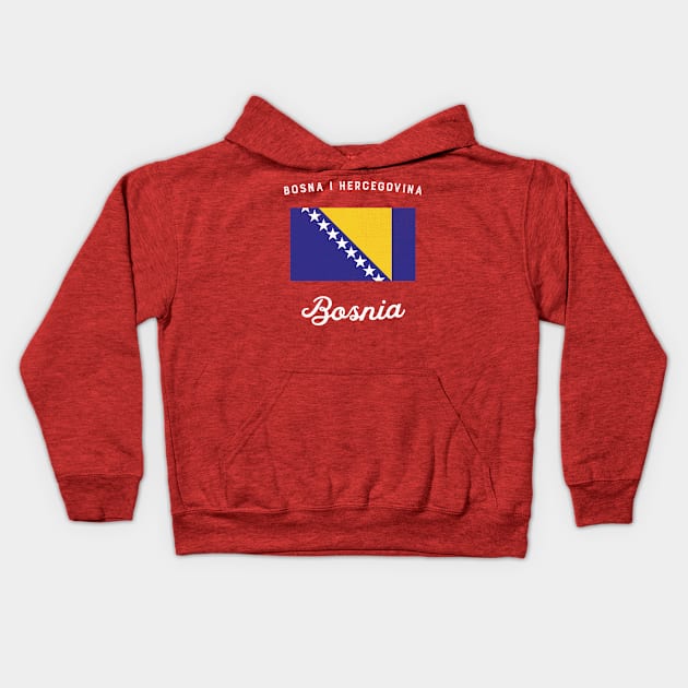 Bosnia Flag Kids Hoodie by phenomad